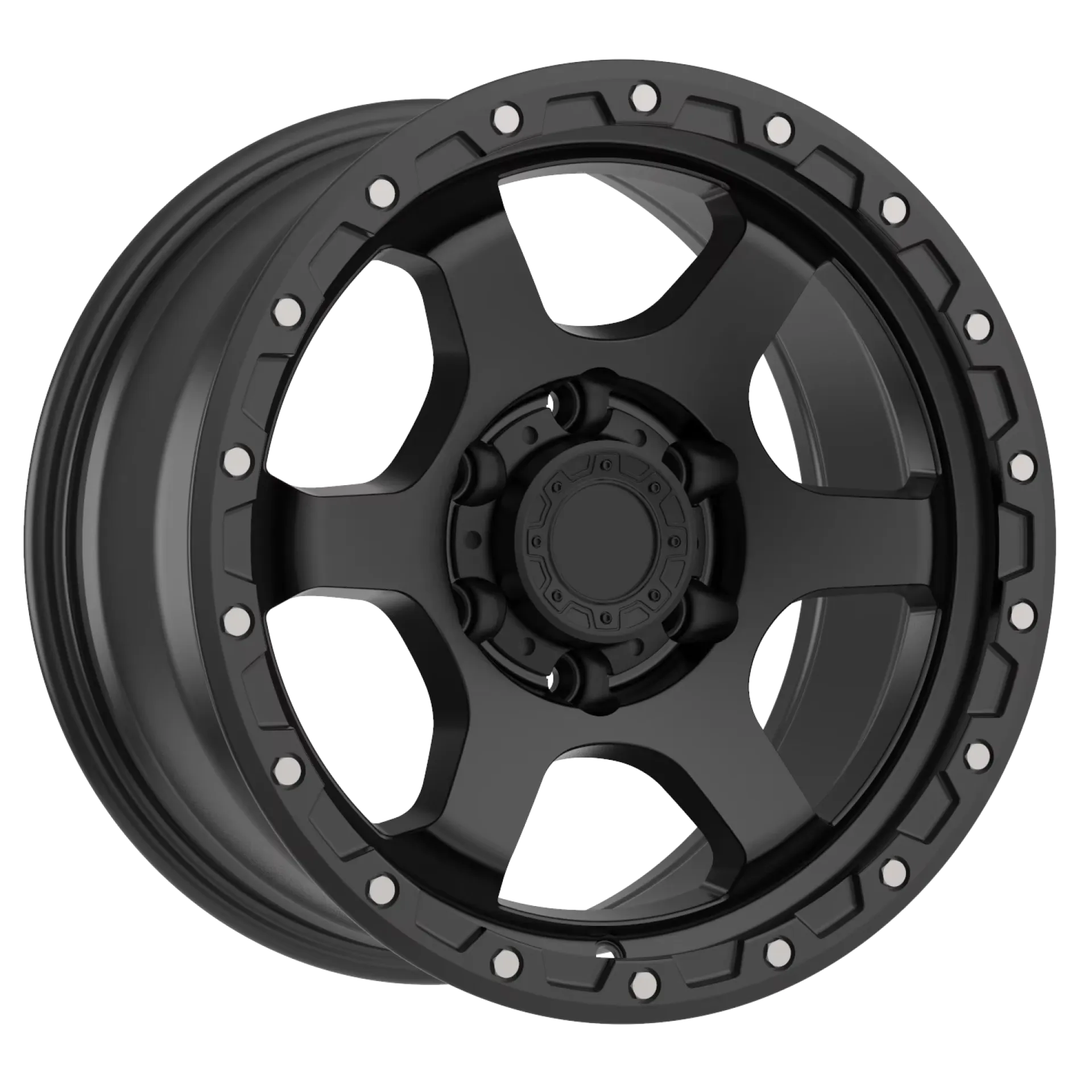 New Whirlman High-Quality Full Satin Black 5x150 Off-Road Truck Wheels 17-18 Inches Alloy 4x4 Beadlock Off-Road Multi-Spoke